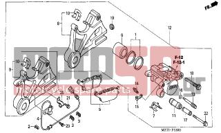 HONDA - CBF500 (ED) 2004 - Brakes - REAR BRAKE CALIPER - 43112-MV9-016 - RETAINER