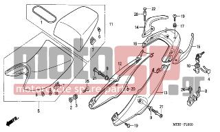 HONDA - CBF600S (ED) 2004 - Body Parts - SEAT/SEAT COWL - 77315-MER-D00ZA - COWL SET, R. RR. (WL) *TYPE1*