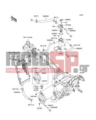 KAWASAKI - VULCAN® 1700 NOMAD™ 2012 - Engine/Transmission - Cooling - 39062-0315 - HOSE-COOLING,RR HEAD-THERMO