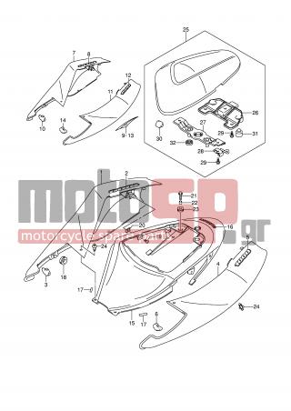SUZUKI - GSX-R1000 (E2) 2005 - Body Parts - SEAT TAIL COVER (MODEL K6) - 68161-41G00-CVZ - EMBLEM, 