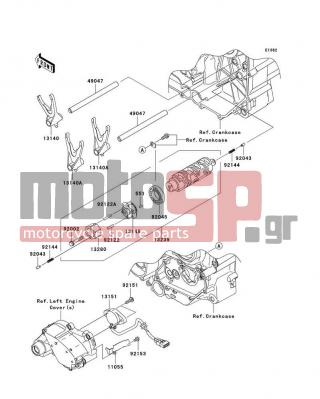 KAWASAKI - VULCAN® 1700 NOMAD™ 2012 - Engine/Transmission - Gear Change Drum/Shift Fork(s) - 13140-0060 - FORK-SHIFT,OUTPUT