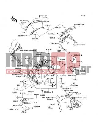 KAWASAKI - VULCAN® 1700 VAQUERO® 2012 - Body Parts - Cowling(Inner) - 14091-0946-723 - COVER,STORAGE CASE,LH,C.P.BLUE