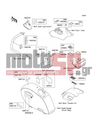 KAWASAKI - VULCAN® 1700 VAQUERO® 2012 - Body Parts - Labels - 56070-1180 - LABEL-WARNING,SIDE BAG GUARD