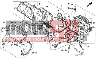HONDA - CBR1000F (ED) 1991 - Electrical - METER - 44830-MS2-000 - CABLE COMP., SPEEDOMETER