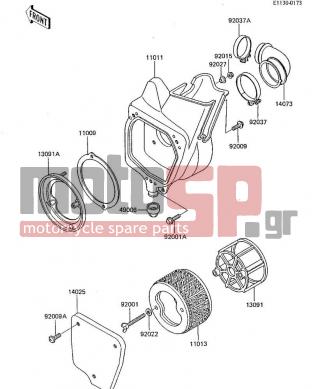 KAWASAKI - KX80 1985 - Κινητήρας/Κιβώτιο Ταχυτήτων - AIR CLEANER ('85 KX80-E3) - 11009-1493 - GASKET,AIR FILTER CAS