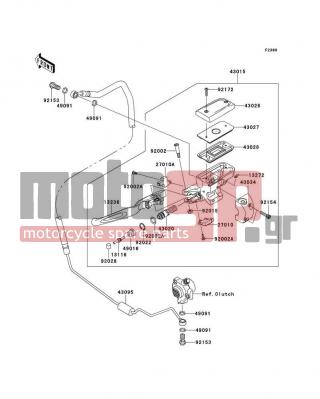 KAWASAKI - VULCAN® 1700 VAQUERO® 2012 - Engine/Transmission - Clutch Master Cylinder - 92002-1322 - BOLT,LEVER SET,BLACK