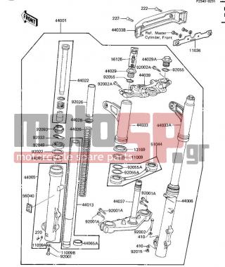KAWASAKI - LTD SHAFT 1985 -  - FRONT FORK - 44006-1218 - PIPE-RIGHT FORK OUTER