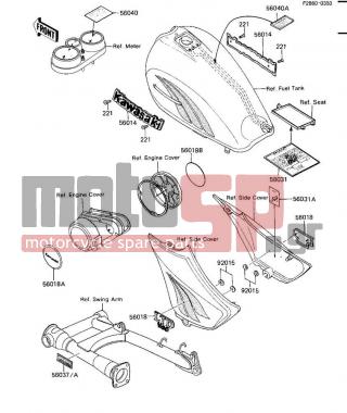 KAWASAKI - LTD SHAFT 1985 - Body Parts - LABELS - 56018-1329 - MARK,SIDE COVER,LTD11