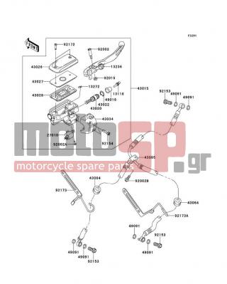 KAWASAKI - VULCAN® 1700 VAQUERO® 2012 -  - Front Master Cylinder - 92173-0073 - CLAMP,FRONT FENDER,LH