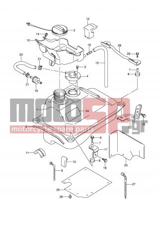 SUZUKI - AN400 (E2) Burgman 2007 - Body Parts - FUEL TANK - 68241-04X50-300 - MOLDING