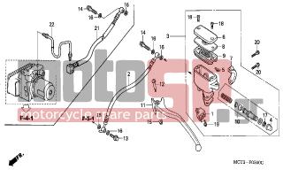 HONDA - FJS600A (ED) ABS Silver Wing 2003 - Brakes - REAR BRAKE MASTER CYLINDER - 93893-0401217 - SCREW-WASHER, 4X12
