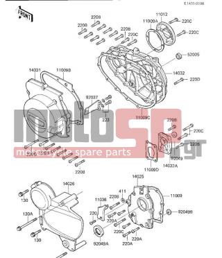 KAWASAKI - CANADA ONLY 1984 - Engine/Transmission - ENGINE COVERS - 11009-1328 - GASKET,GENERATOR COVE