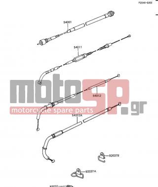 KAWASAKI - GPZ 1984 -  - CABLES - 54012-1214 - CABLE-THROTTLE