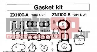 KAWASAKI - GPZ 1984 - Engine/Transmission - GASKET KIT - 11028-1088 - GASKET-SET,B,ZN1100-B