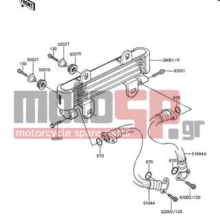 KAWASAKI - GPZ 1984 - Engine/Transmission - OIL COOLER - 39061-1016-10 - EXCHANGER-ASSY-HEAT,B