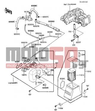 KAWASAKI - GPZ 1984 - Engine/Transmission - AIR CLEANER - 16126-1017 - VALVE ASSY,AIR SWITCH