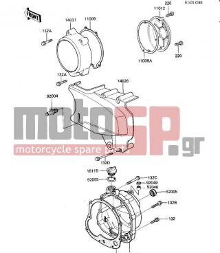 KAWASAKI - GPZ 1984 - Engine/Transmission - ENGINE COVERS - 132J0645 - BOLT-FLANGED-SMALL