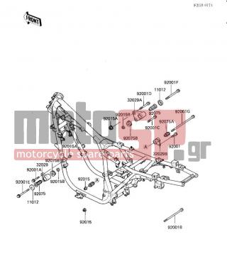 KAWASAKI - GPZ 1984 -  - FRAME FITTINGS - 32029-1192 - BRACKET-ENGINE,FR,LH