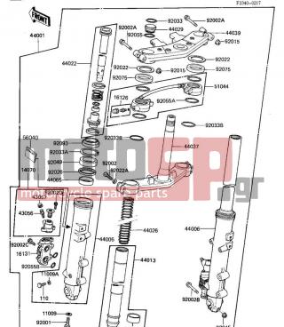 KAWASAKI - GPZ 1984 -  - FRONT FORK - 44006-1213 - PIPE-RIGHT FORK OUTER