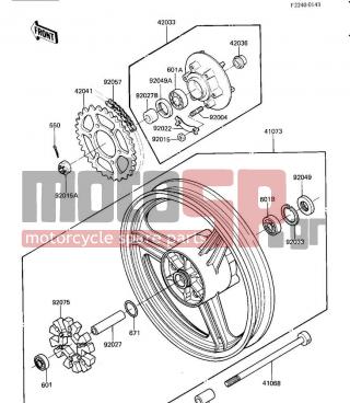 KAWASAKI - GPZ 1984 -  - REAR WHEEL/HUB/CHAIN