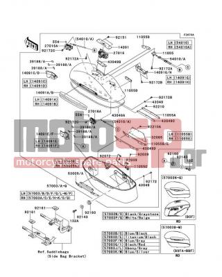 KAWASAKI - VULCAN® 1700 VOYAGER® ABS 2012 - Body Parts - Saddlebags(Side Bag) - 11055-1917 - BRACKET,RH