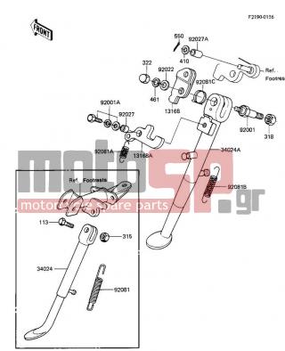 KAWASAKI - KE100 1984 -  - STAND - 92081-1052 - SPRING,STAND