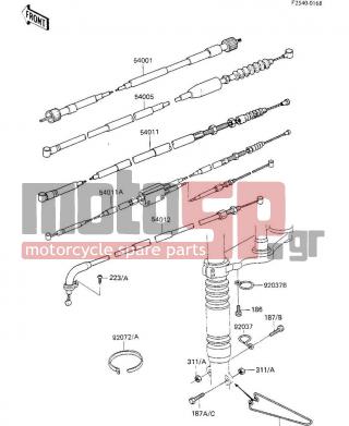KAWASAKI - KLR250 1984 -  - CABLES - 54012-1032 - CABLE,THROTTLE