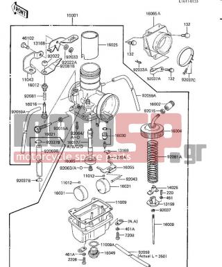 KAWASAKI - KX125 1984 - Engine/Transmission - CARBURETOR - 16017-1248 - JET-NEEDLE,Q-8