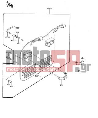 KAWASAKI - KX125 1984 - Εξωτερικά Μέρη - NUMBER PLATE - 92122-1011 - ROLLER,CABLE GUIDE