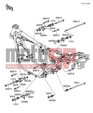 KAWASAKI - LTD SHAFT 1984 -  - FRAME FITTINGS - 92027-228 - COLLAR,ENG MOUNT UPPE