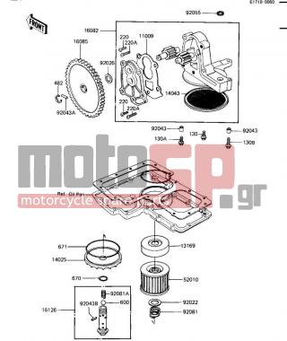 KAWASAKI - LTD SHAFT 1984 - Engine/Transmission - OIL PUMP/OIL FILTER - 130G0645 - BOLT,FLANGED,6X45