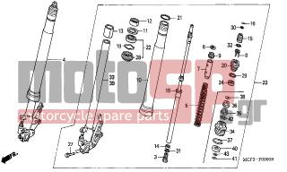 HONDA - VTR1000SP (ED) 2006 - Suspension - FRONT FORK - 51423-MCJ-751 - RING B, STOPPER