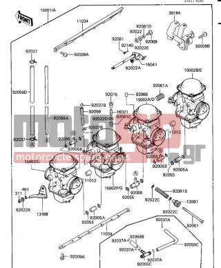 KAWASAKI - LTD SHAFT 1984 - Κινητήρας/Κιβώτιο Ταχυτήτων - CARBURETOR ASSY (ZN700-A2) - 15002-1158 - CARBURETOR,LH,INSIDE