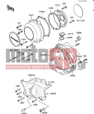 KAWASAKI - LTD SHAFT 1984 - Engine/Transmission - ENGINE COVERS - 52005-1009 - GAUGE,OIL LEVEL