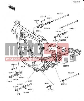 KAWASAKI - LTD SHAFT 1984 -  - FRAME FITTINGS - 32029-1195 - BRACKET-ENGINE,RR,LH