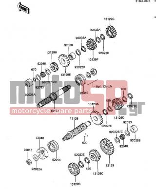 KAWASAKI - LTD SHAFT 1984 - Engine/Transmission - TRANSMISSION - 670B1508 - 