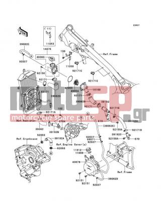 KAWASAKI - VULCAN® 900 CLASSIC 2012 - Engine/Transmission - Water Pipe - 130BA0614 - BOLT-FLANGED,6X14