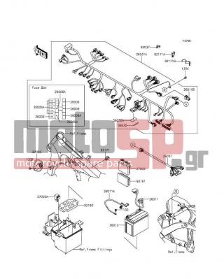 KAWASAKI - VULCAN® 900 CLASSIC LT 2012 -  - Chassis Electrical Equipment - 92171-1423 - CLAMP,DIA=10