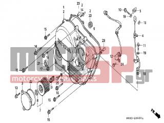 HONDA - NX650 (ED) 1988 - Κινητήρας/Κιβώτιο Ταχυτήτων - RIGHT CRANKCASE COVER - 15532-MA6-000 - BOLT, FLANGE, 8X30