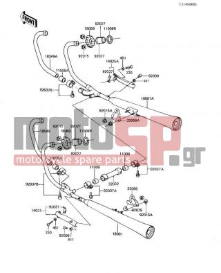 KAWASAKI - CSR 1983 -  - MUFFLERS ('83 H3) - 11060-1051 - GASKET,MUFFLER CONNEC