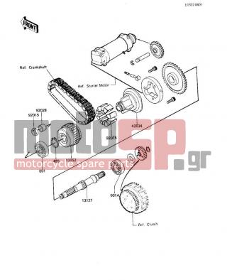 KAWASAKI - CSR 1983 - Engine/Transmission - SECONDARY SHAFT ('83 H3)