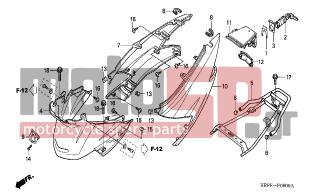 HONDA - SCV100 (ED) Lead 2003 - Body Parts - BODY COVER - 83500-KRP-900ZC - COVER, R. BODY (WOL) *R218M*