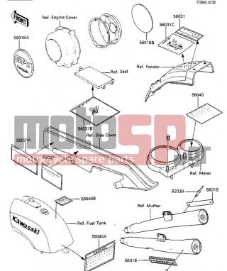 KAWASAKI - GPZ 750 1983 - Body Parts - LABELS - 56031-1229 - LABEL,DAILY SAFETY