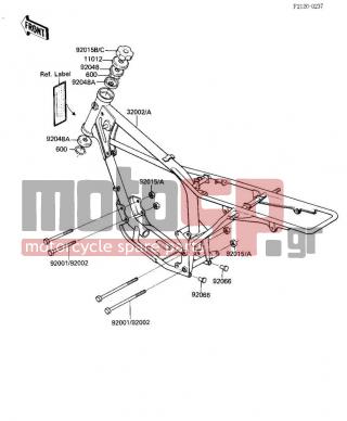 KAWASAKI - KD80 1983 -  - FRAME/FRAME FITTINGS - 92001-1245 - UNAVAILABLE IN PRICE BOOK