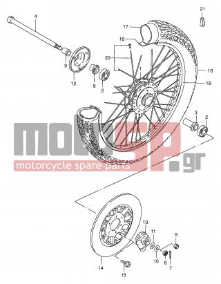 SUZUKI - GN250E T (E2) 1996 - Frame - FRONT WHEEL (GN250T/W/X/Y) - 54711-49000-000 - AXLE, FRONT