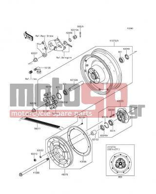 KAWASAKI - VULCAN® 900 CUSTOM 2012 -  - Rear Wheel/Chain - 41073-0183-18F - WHEEL-ASSY,RR,G.BLACK