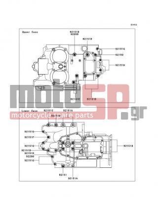 KAWASAKI - W800 (EUROPEAN) 2012 - Κινητήρας/Κιβώτιο Ταχυτήτων - Crankcase Bolt Pattern - 92151-1460 - BOLT,9X130