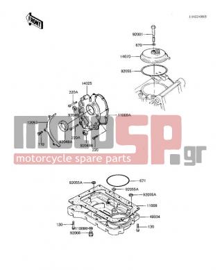 KAWASAKI - KZ550-A4 1983 - Engine/Transmission - BREATHER COVER/OIL PAN ('82-'83 A3/A4) - 92050-024 - OIL SEAL SC325210