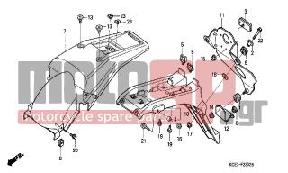 HONDA - XR250R (ED) 2001 - Body Parts - REAR FENDER (XR250RY-3) (ED) - 90106-KAF-000 - BOLT, SPECIAL, 6MM