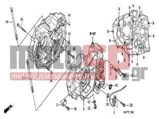 HONDA - CBF125M (ED) 2009 - Engine/Transmission - CRANKCASE - 90001-KWF-940 - BOLT, FLANGE, 6X40